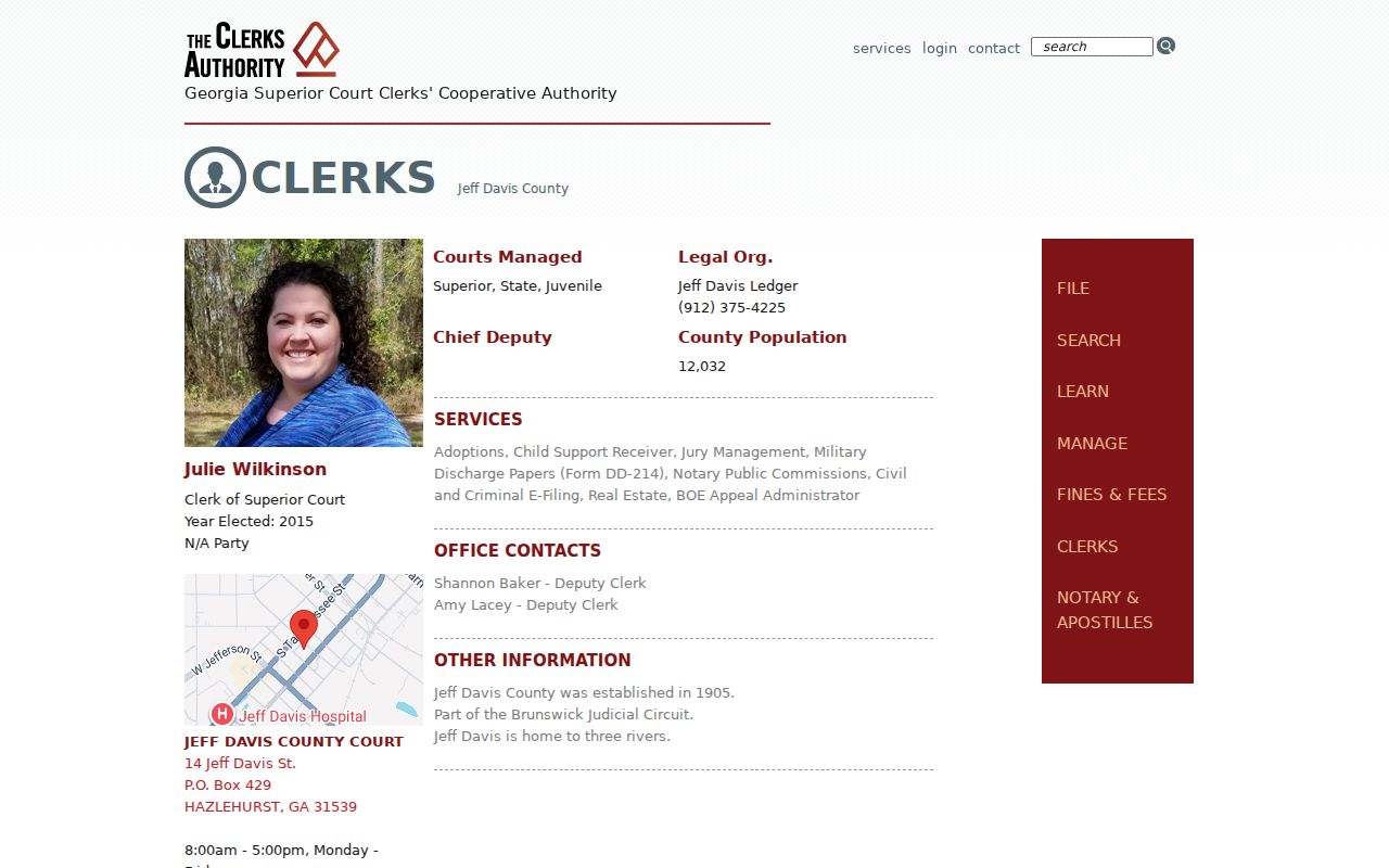 Jeff Davis County court docket Julie Wilkinson clerk profile