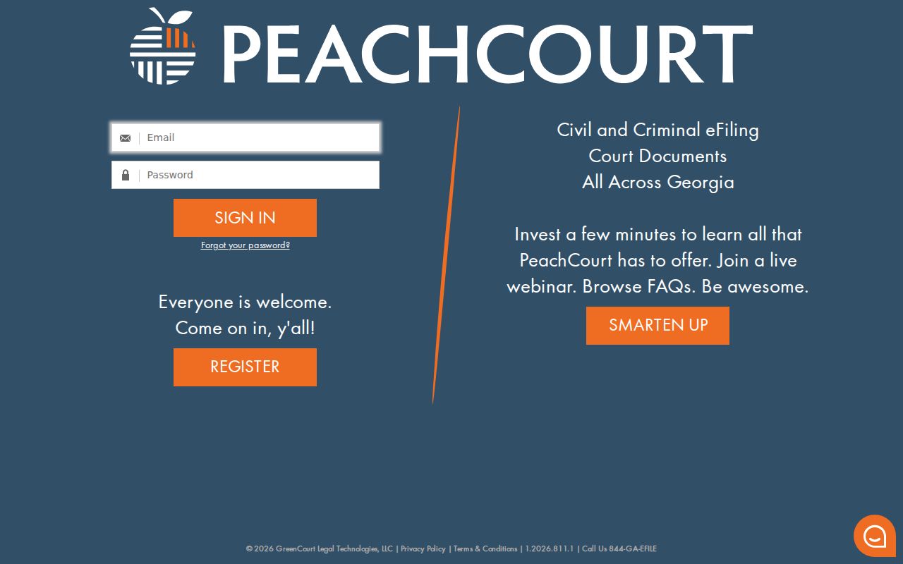 Jeff Davis County criminal docket PeachCourt access screen